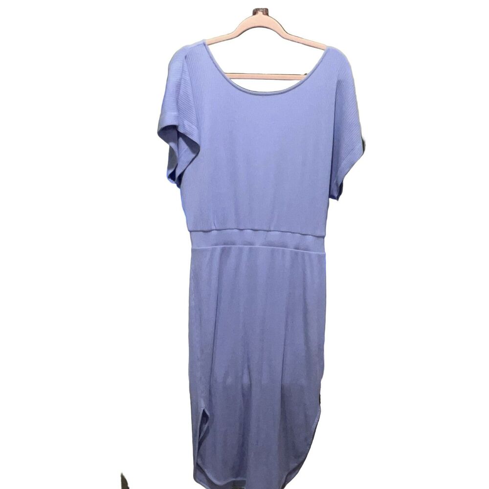 Anthropologie Daily Practice Ribbed Dress Lilac M Criss-Cross Back